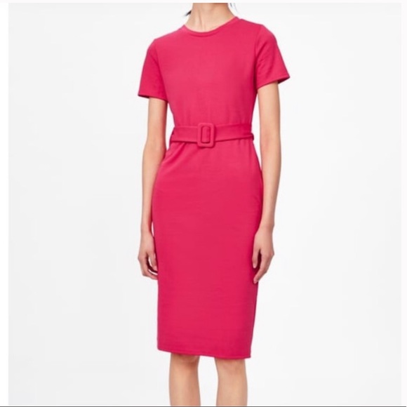 zara pink belted dress Zara pink linen cotton wrapped belted blazer